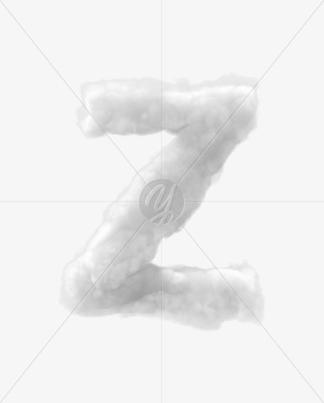 Letter Z from Clouds on Yellow Images Creative Fonts - S32925