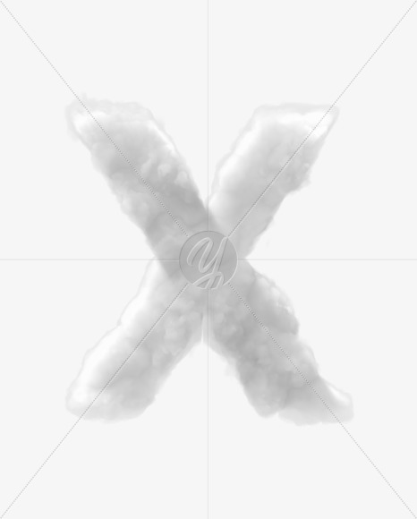 Letter X from Clouds on Yellow Images Creative Fonts - S32923