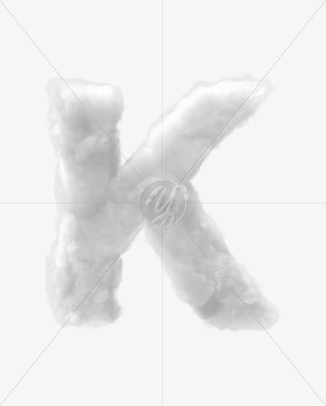 Letter K from Clouds on Yellow Images Creative Fonts - S32910