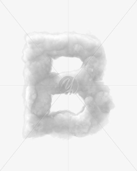 Letter B from Clouds on Yellow Images Creative Fonts - S32901