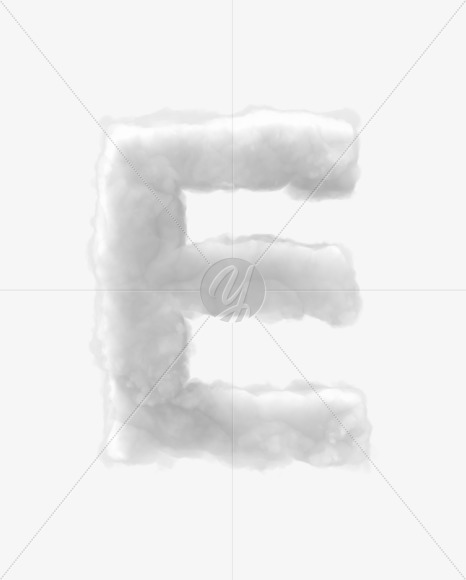 Letter E from Clouds on Yellow Images Creative Fonts - S32904