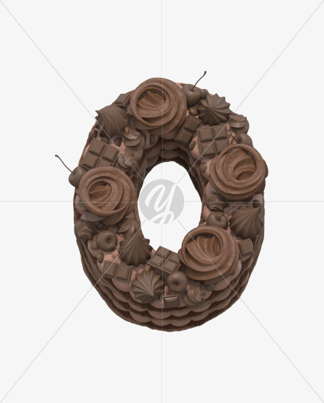 0 from Chocolate cake font on Yellow Images Creative Fonts - S33020