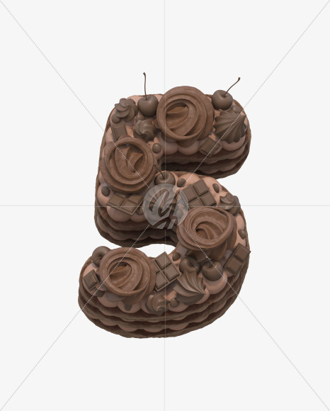 5 from Chocolate cake font on Yellow Images Creative Fonts - S33015