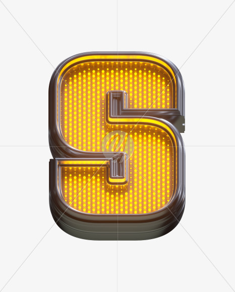 Letter S from Yellow LEDs Font on Yellow Images Creative Fonts - S33153