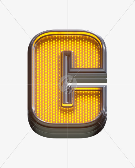 Letter C from Yellow LEDs Font on Yellow Images Creative Fonts - S33137