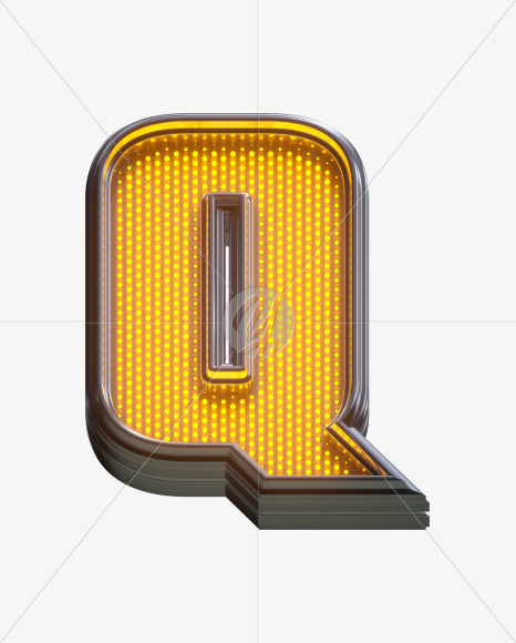 Letter Q from Yellow LEDs Font on Yellow Images Creative Fonts - S33151