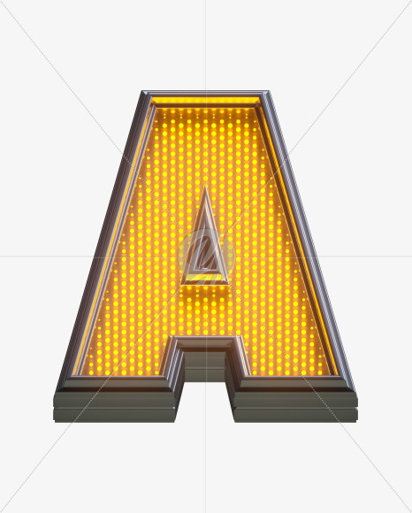 Letter A from Yellow LEDs Font on Yellow Images Creative Fonts - S33135