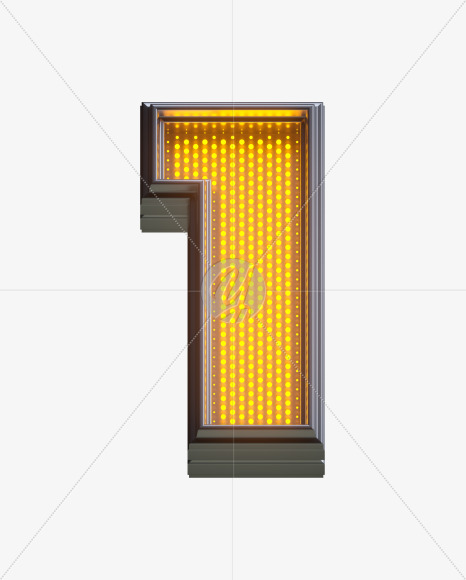 1 from Yellow LEDs Font on Yellow Images Creative Fonts - S33161