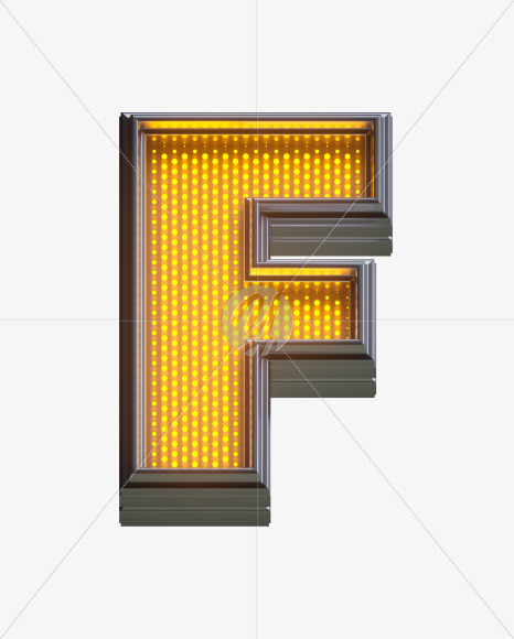 Letter F from Yellow LEDs Font on Yellow Images Creative Fonts - S33140