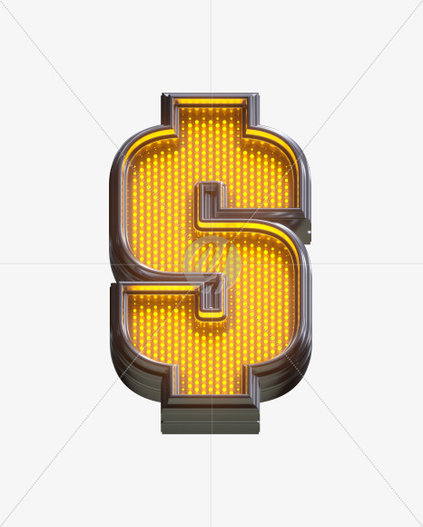 $ from Yellow LEDs Font on Yellow Images Creative Fonts - S33173