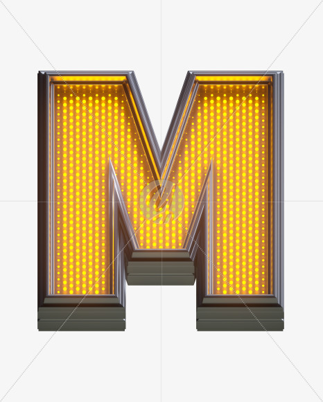 Letter M from Yellow LEDs Font on Yellow Images Creative Fonts - S33147