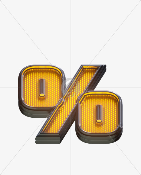 % from Yellow LEDs Font on Yellow Images Creative Fonts - S33176