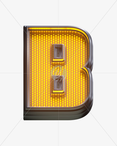 Letter B from Yellow LEDs Font on Yellow Images Creative Fonts - S33136