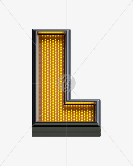 Letter L from Yellow LEDs Font on Yellow Images Creative Fonts - S33146