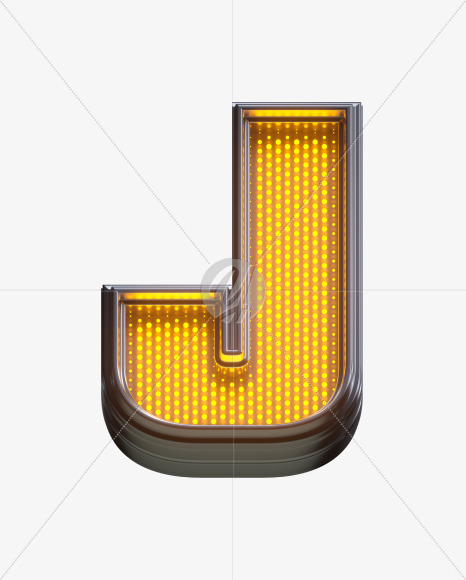 Letter J from Yellow LEDs Font on Yellow Images Creative Fonts - S33144