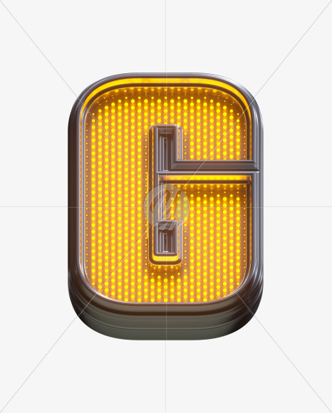 Letter G from Yellow LEDs Font on Yellow Images Creative Fonts - S33141