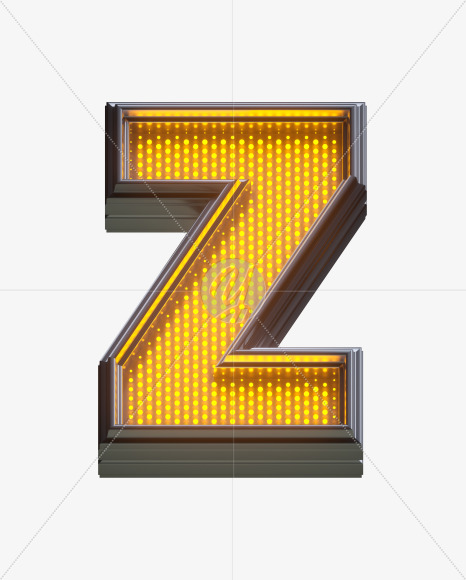 Letter Z from Yellow LEDs Font on Yellow Images Creative Fonts - S33160