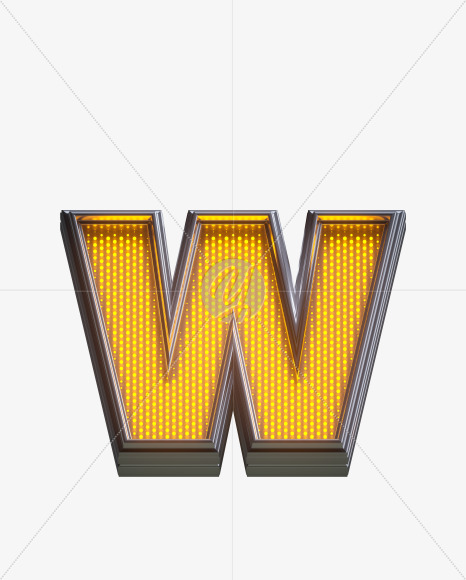 Letter W from Yellow LEDs Font on Yellow Images Creative Fonts - S33157