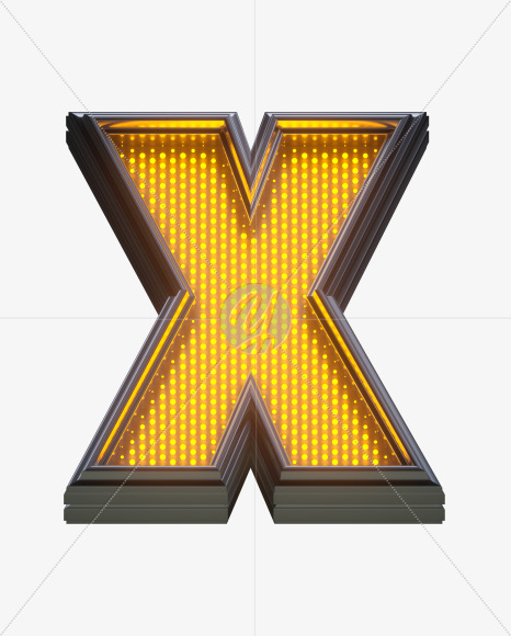 Letter X from Yellow LEDs Font on Yellow Images Creative Fonts - S33158