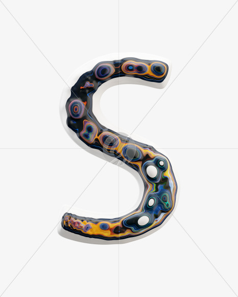 Letter S from Liquid art Font on Yellow Images Creative Fonts - S33242