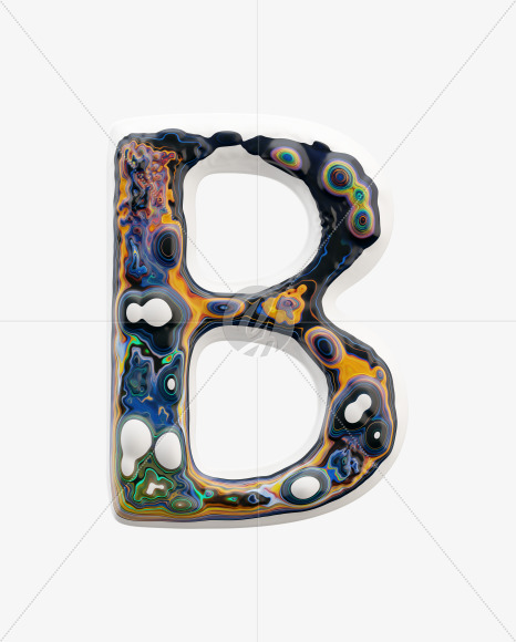 Letter B from Liquid art Font on Yellow Images Creative Fonts - S33225