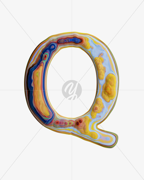 Letter Q from Fluid art on Yellow Images Creative Fonts - S33286