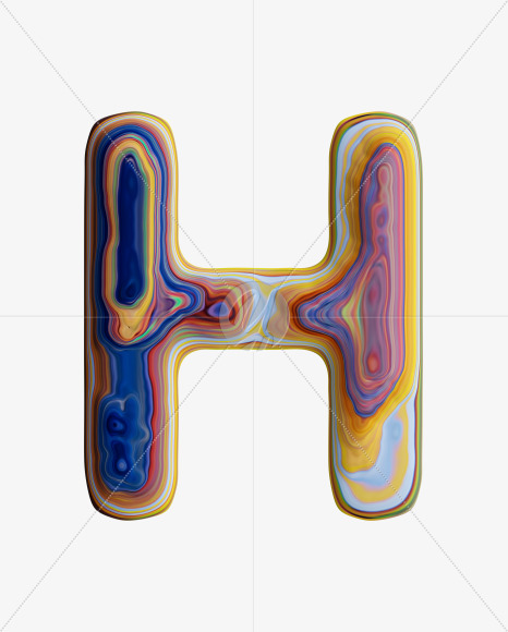 Letter H from Fluid art on Yellow Images Creative Fonts - S33277