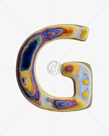 Letter G from Fluid art on Yellow Images Creative Fonts - S33276