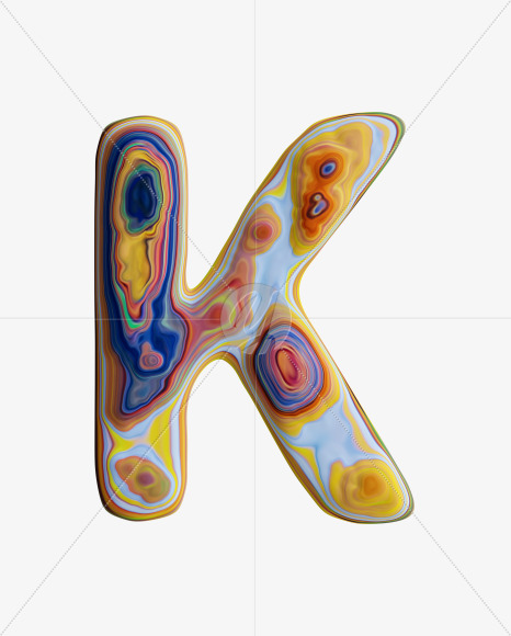 Letter K from Fluid art on Yellow Images Creative Fonts - S33280