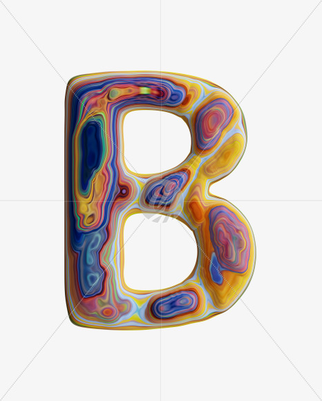 Letter B from Fluid art on Yellow Images Creative Fonts - S33271