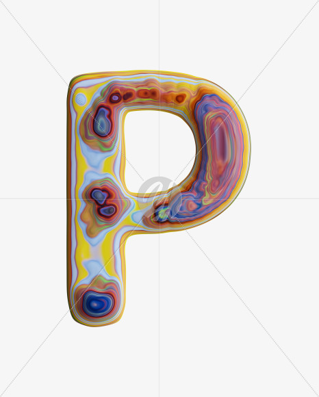 Letter P from Fluid art on Yellow Images Creative Fonts - S33285