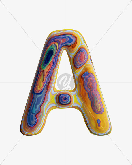 Letter A from Fluid art on Yellow Images Creative Fonts - S33270