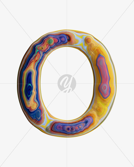 Letter O from Fluid art on Yellow Images Creative Fonts - S33284