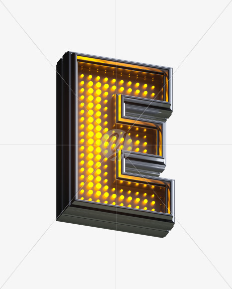 Letter E from Yellow LEDs Font on Yellow Images Creative Fonts - S33364