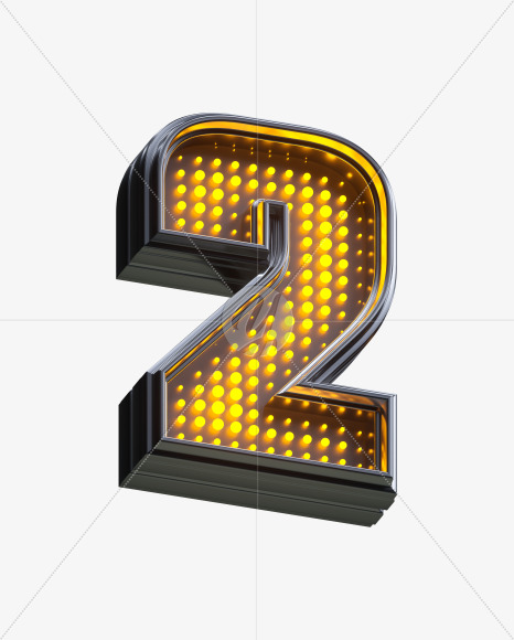 2 from Yellow LEDs Font on Yellow Images Creative Fonts - S33387