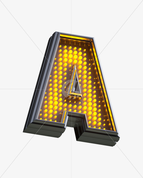 Letter A from Yellow LEDs Font on Yellow Images Creative Fonts - S33360