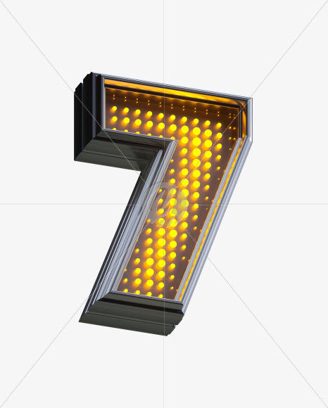 7 from Yellow LEDs Font on Yellow Images Creative Fonts - S33392