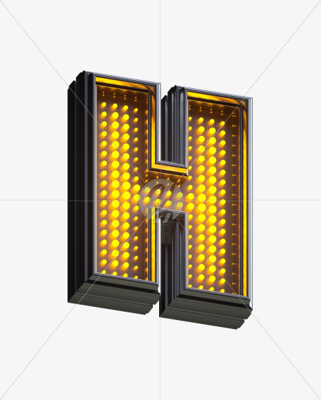 Letter H from Yellow LEDs Font on Yellow Images Creative Fonts - S33367