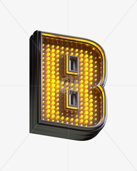 Letter B from Yellow LEDs Font on Yellow Images Creative Fonts - S33361