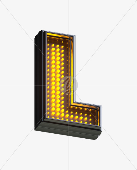 Letter L from Yellow LEDs Font on Yellow Images Creative Fonts - S33371