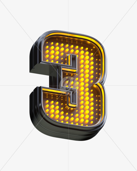 3 from Yellow LEDs Font on Yellow Images Creative Fonts - S33388