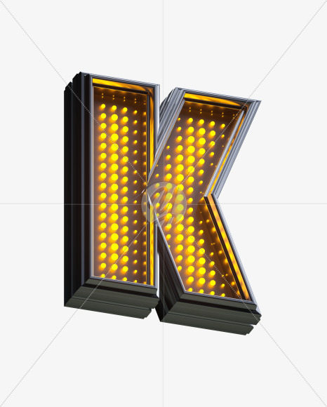 Letter K from Yellow LEDs Font on Yellow Images Creative Fonts - S33370