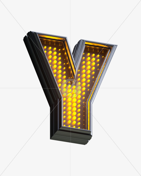 Letter Y from Yellow LEDs Font on Yellow Images Creative Fonts - S33384