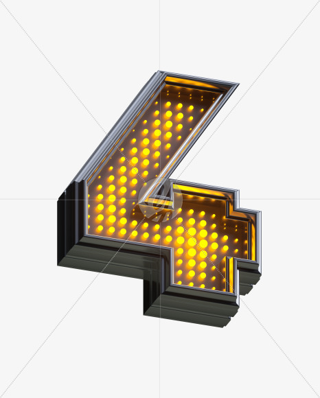 4 from Yellow LEDs Font on Yellow Images Creative Fonts - S33389