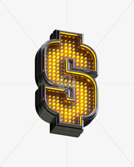 $ from Yellow LEDs Font on Yellow Images Creative Fonts - S33399