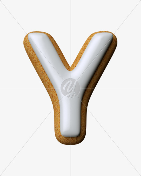 Letter Y from Cream Cheese Cookies Font on Yellow Images Creative Fonts - S33475