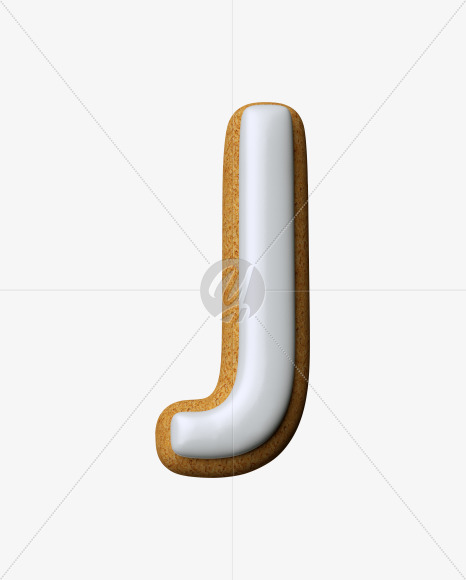 Letter J from Cream Cheese Cookies Font on Yellow Images Creative Fonts - S33460