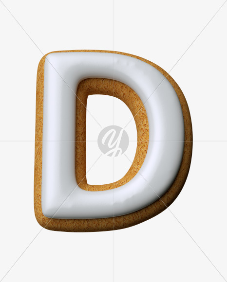 Letter D from Cream Cheese Cookies Font on Yellow Images Creative Fonts - S33454