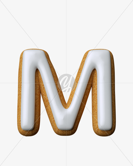 Letter M from Cream Cheese Cookies Font on Yellow Images Creative Fonts - S33463