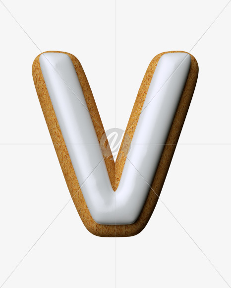 Letter V from Cream Cheese Cookies Font on Yellow Images Creative Fonts - S33472